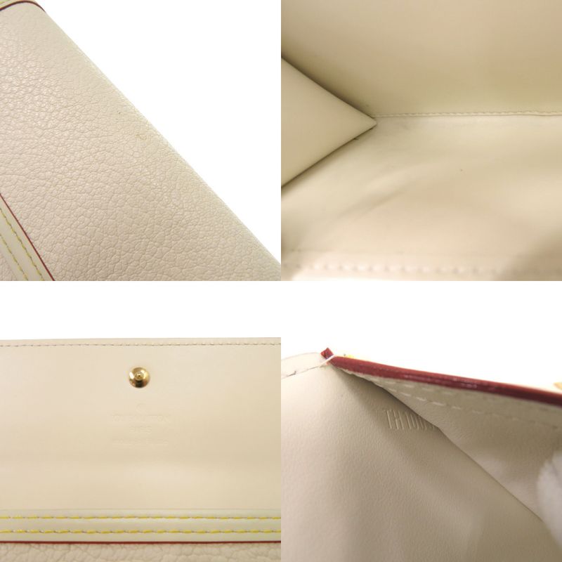 Louis Vuitton Porte Tresor International Suhari M91839 Leather White Long