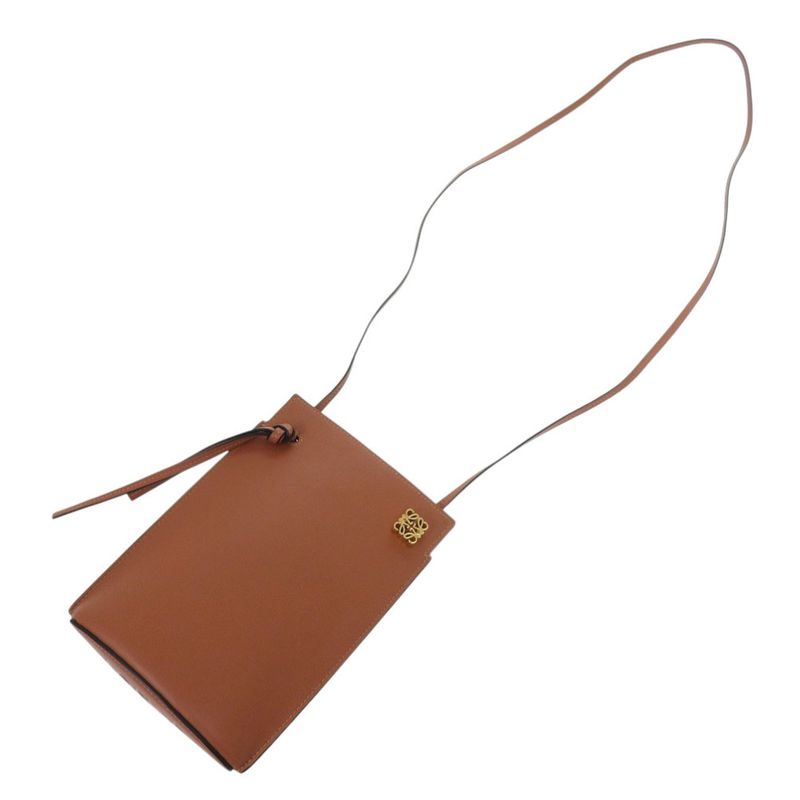 Loewe Dice Pocket Shoulder Bag Leather Brown 0649 Loewe