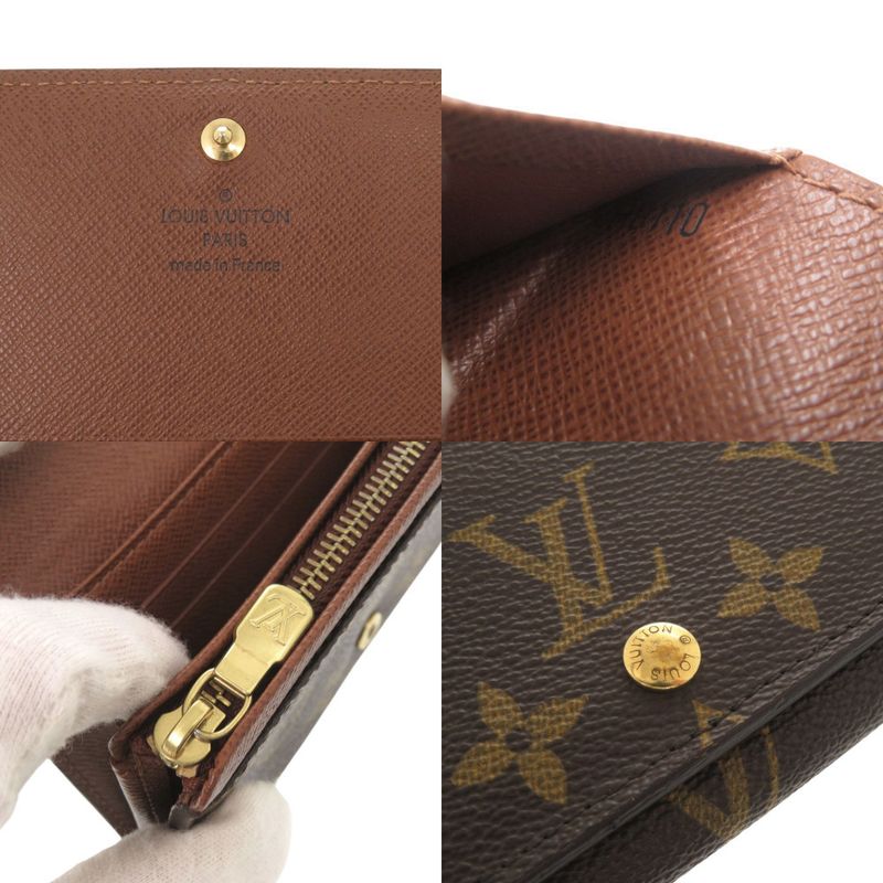 Non-stick Louis Vuitton Portomone Bier Tresor Monogram M61730 Brown Bifold