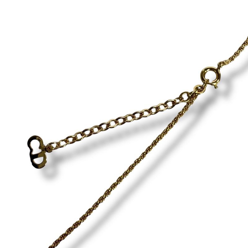 Christian DIOR Necklace CD Logo Gold Hardware Vintage