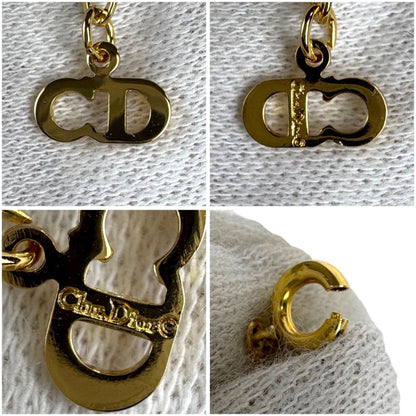 Christian DIOR Necklace CD Logo Gold Hardware Vintage