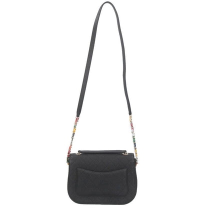 Chanel Half Coco Caviar Skin Chain Shoulder Bag Women's