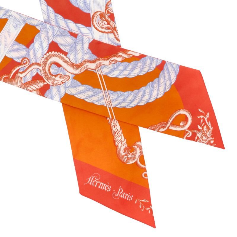Hermes Maxi Twilly Della Cavalleria Silk Scarf Women's