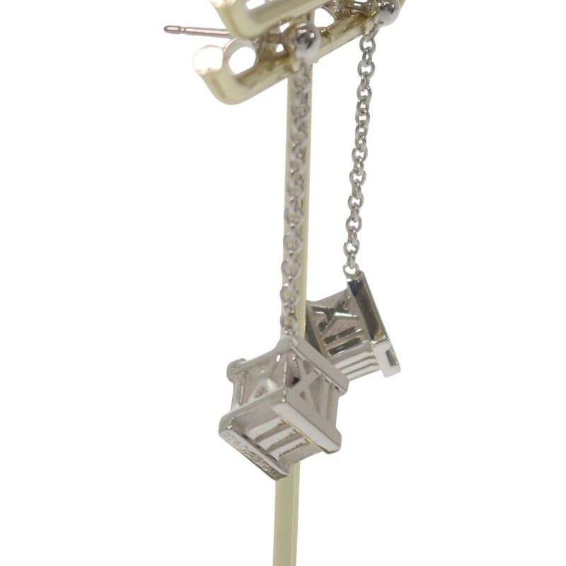 Tiffany & Co Atlas Cube Drop Earrings Silver 925 Women's