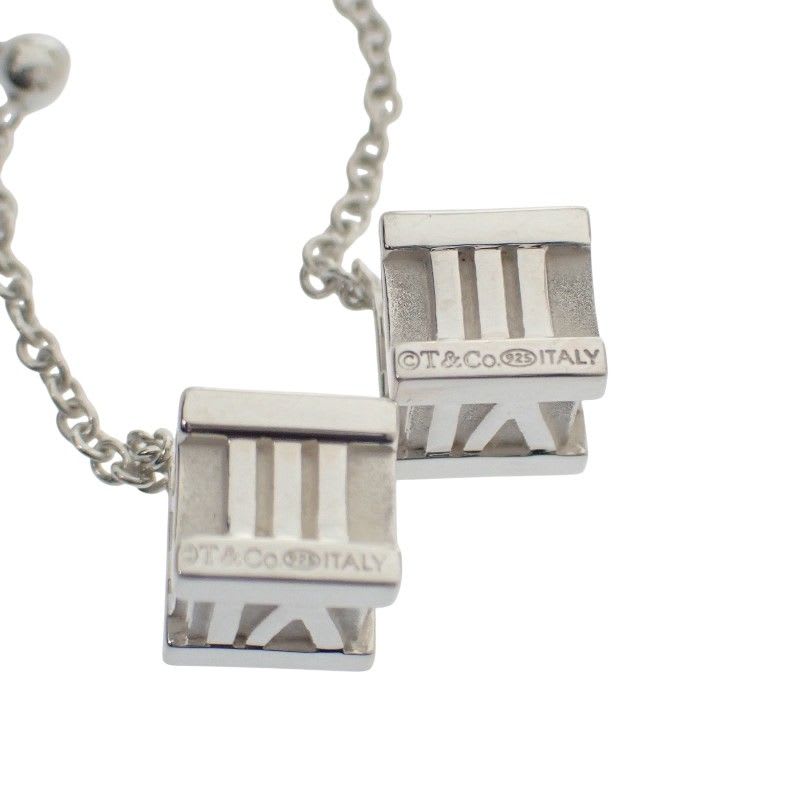 Tiffany & Co Atlas Cube Drop Earrings Silver 925 Women's