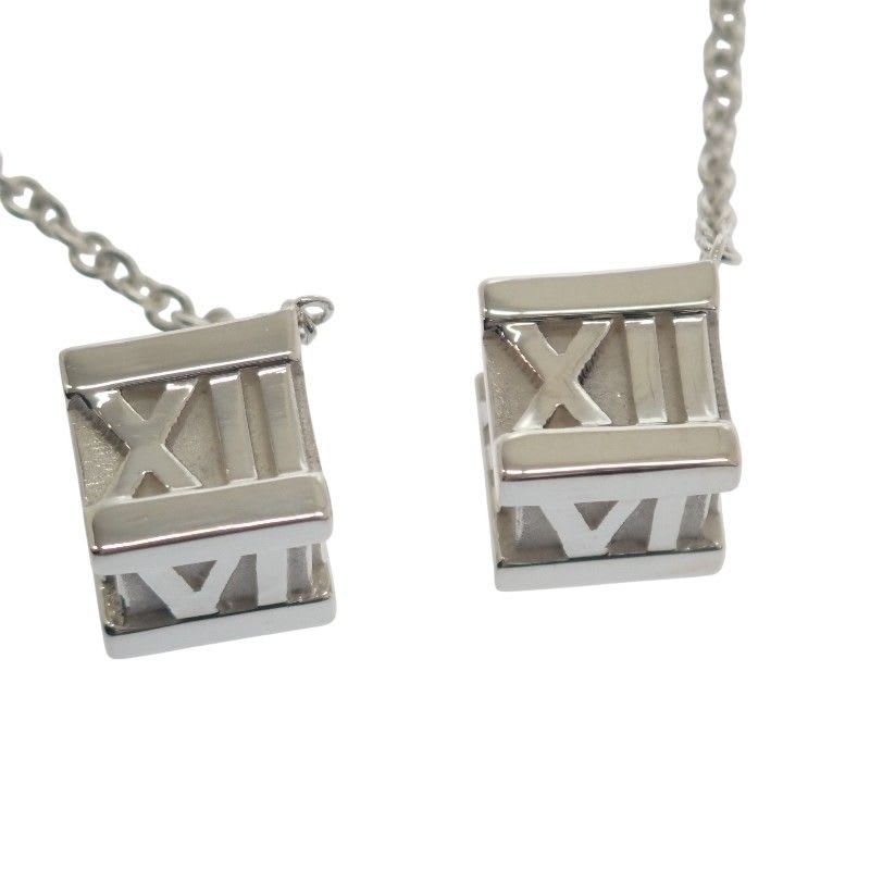 Tiffany & Co Atlas Cube Drop Earrings Silver 925 Women's