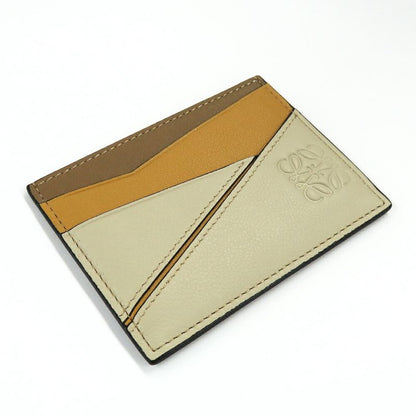 Loewe Puzzle Plain Card Holder Anagram Classic Calf Beige X Gold X