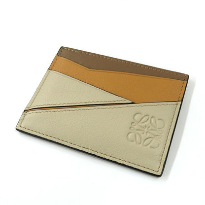 Loewe Puzzle Plain Card Holder Anagram Classic Calf Beige X Gold X