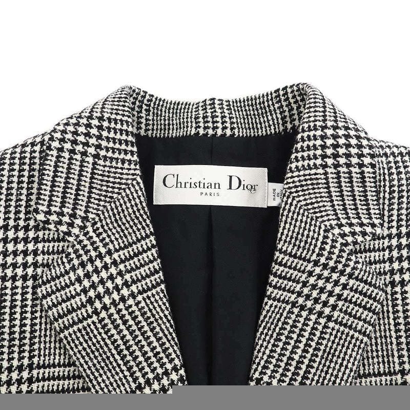 Christian Dior Wool Houndstooth 2B Jacket & Slacks Pants Setup 411v14a1376