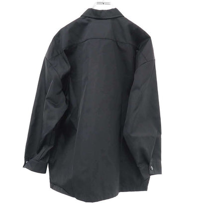 Prada Re-nylon Logo Plate Zip Up Nylon Shirt Jacket Sc810 16HH Black M