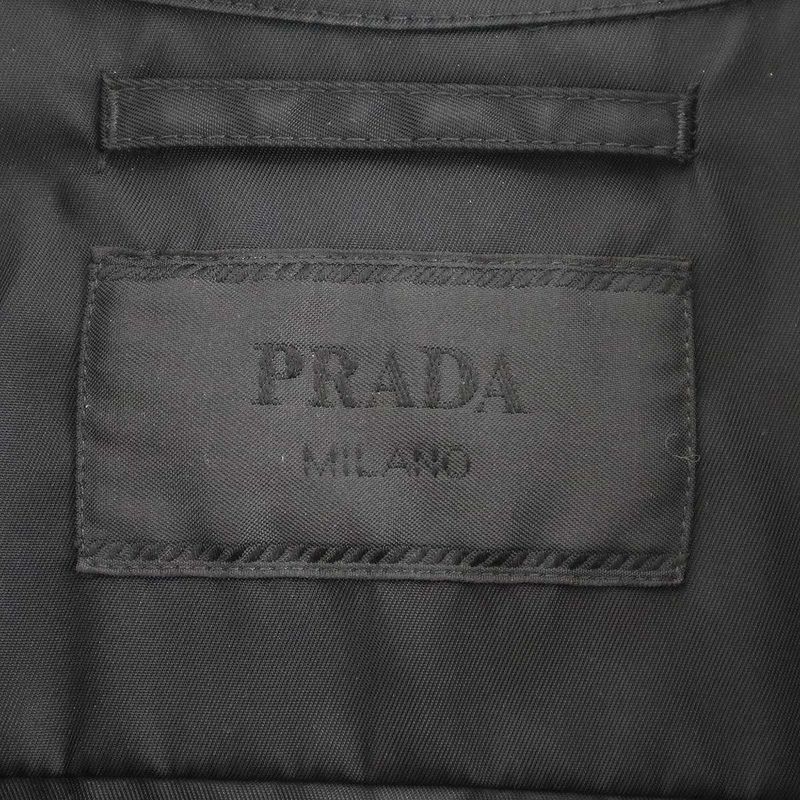 Prada Re-nylon Logo Plate Zip Up Nylon Shirt Jacket Sc810 16HH Black M