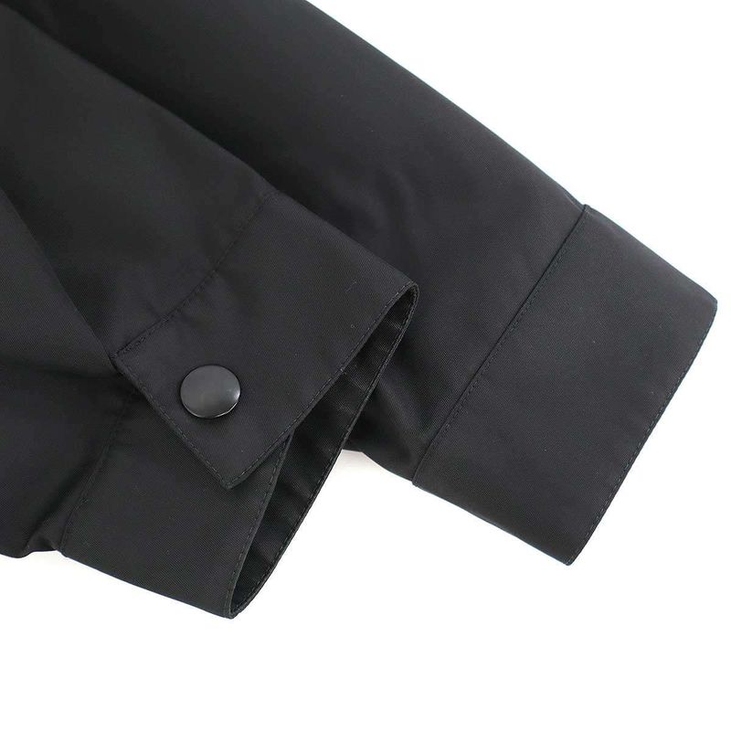 Prada Re-nylon Logo Plate Zip Up Nylon Shirt Jacket Sc810 16HH Black M