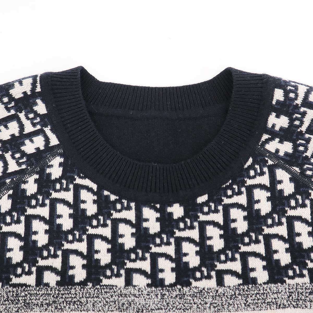 Christian Dior Oblique Reversible Knit Sweater Navy No Markings