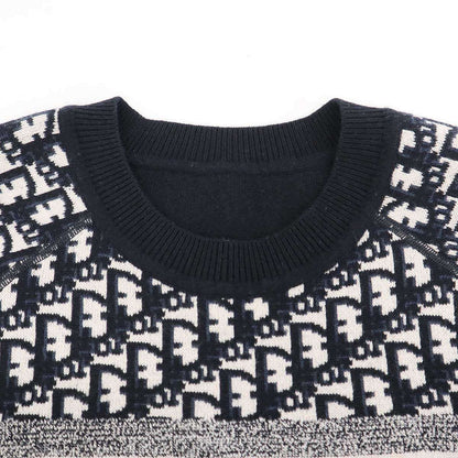 Christian Dior Oblique Reversible Knit Sweater Navy No Markings