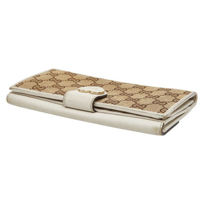Gucci GG Canvas Heart 203550 Beige White Canvas Leather Women's Gucci