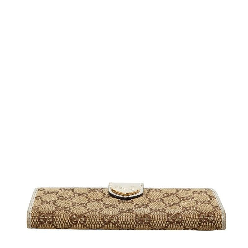 Gucci GG Canvas Heart 203550 Beige White Canvas Leather Women's Gucci