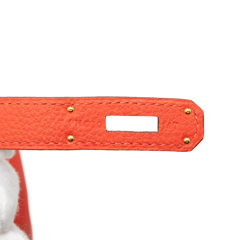 Hermes Kelly 32 Handbag Shoulder Bag 2WAY Tail Batieux Orange Gold Hardware