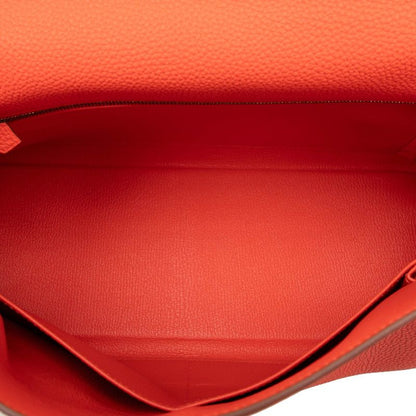 Hermes Kelly 32 Handbag Shoulder Bag 2WAY Tail Batieux Orange Gold Hardware