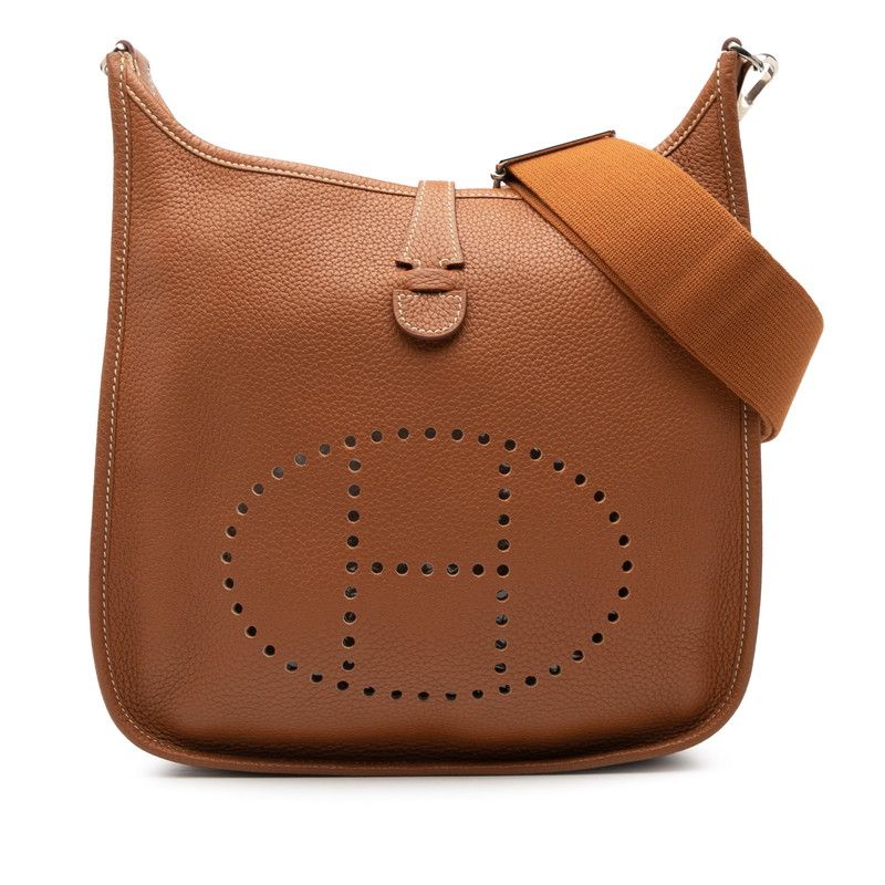 Hermes Evelyn 3 PM Crossbody Shoulder Bag Brown Taurillon Clemence Women's