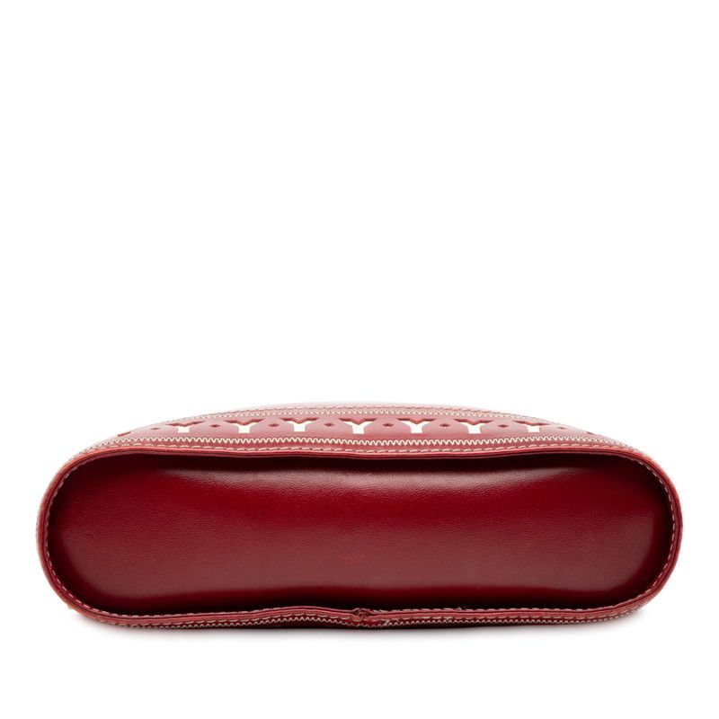 Saint Laurent Vintage Y Cut Red Leather Women's Saint Laurent