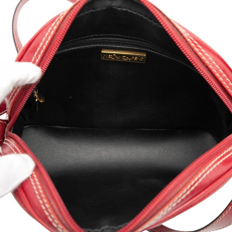 Saint Laurent Vintage Y Cut Red Leather Women's Saint Laurent