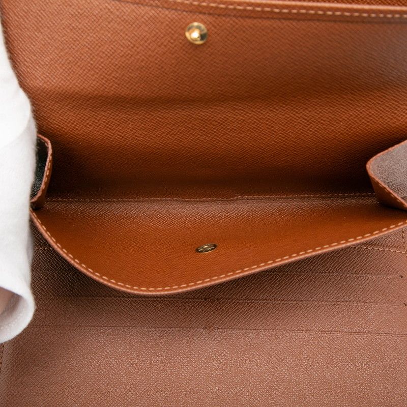 Louis Vuitton Monogram Porte Tresor International M61215 Brown PVC Leather