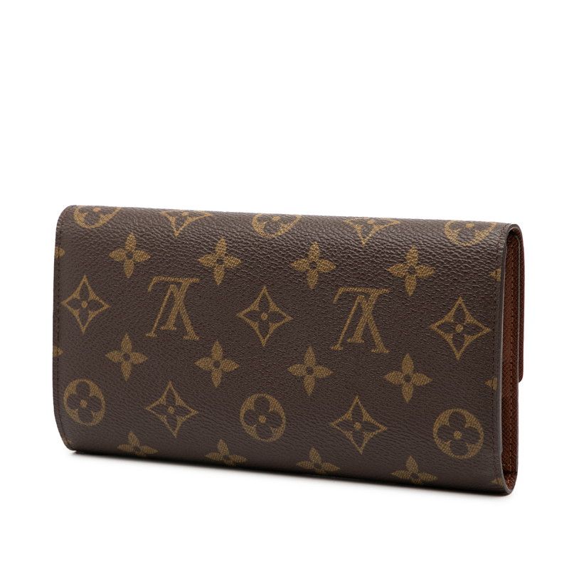 Louis Vuitton Monogram Porte Tresor International M61215 Brown PVC Leather