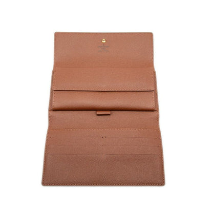 Louis Vuitton Monogram Porte Tresor International M61215 Brown PVC Leather