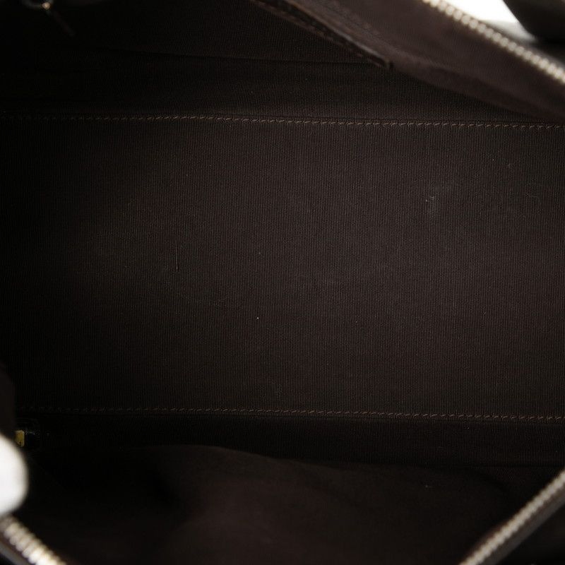 Chanel Coco Mark Matelasse Chevron Handbag Mini Boston Bag Brown Leather