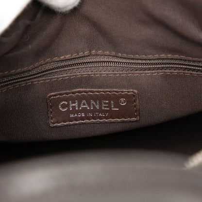 Chanel Coco Mark Matelasse Chevron Handbag Mini Boston Bag Brown Leather