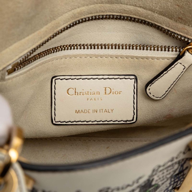 Dior Lady Dior Mini Niki De Saint Phalle Handbag Shoulder Bag 2WAY Off White