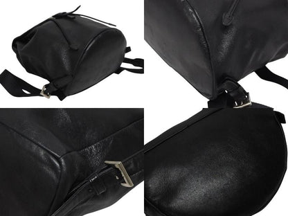 Prada Backpack Triangle Plate Logo Black Silver Leather 4 — view 6