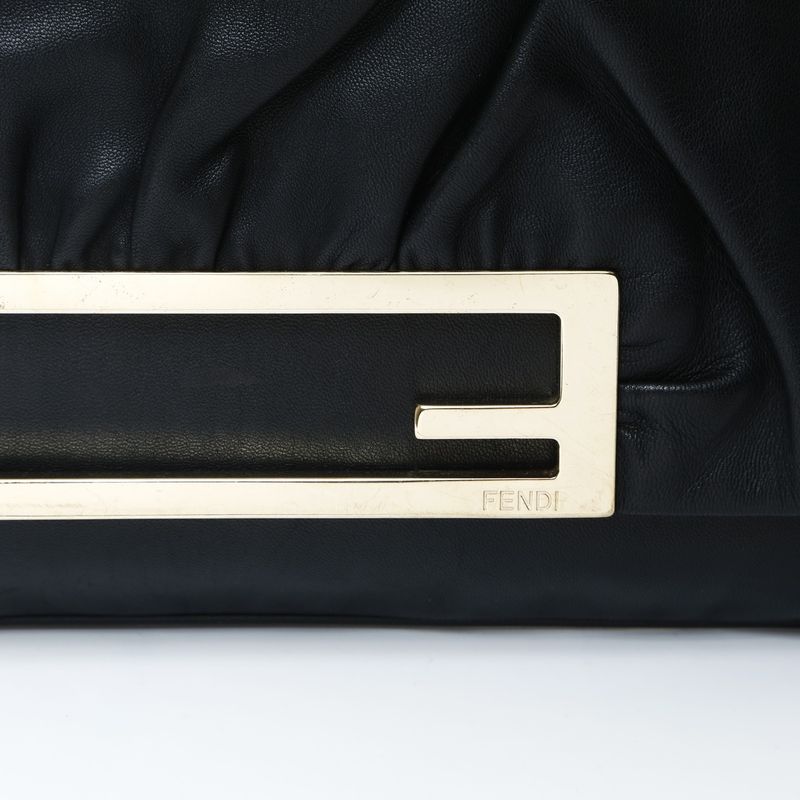 Fendi Shoulder Bag Bucket 2-Way Leather Clutch