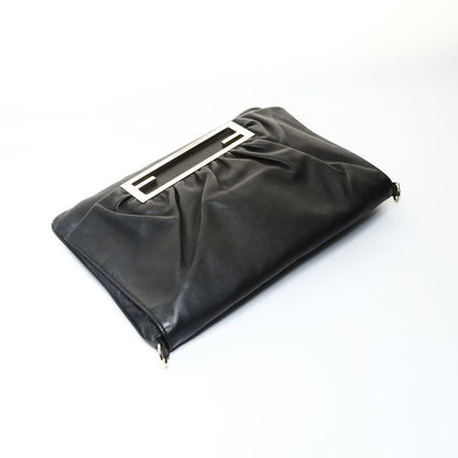 Fendi Shoulder Bag Bucket 2-Way Leather Clutch