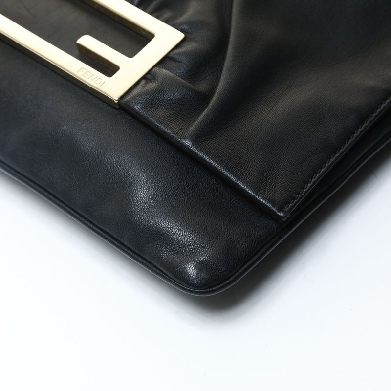 Fendi Shoulder Bag Bucket 2-Way Leather Clutch