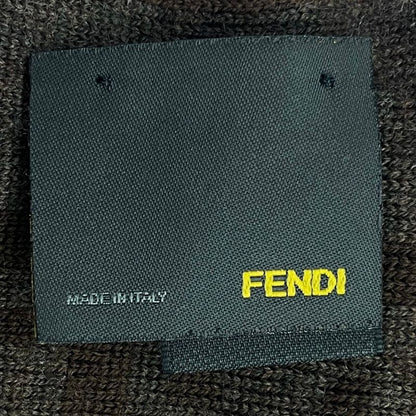 Fendi Muffler FF Logo Wool Shawl Brown