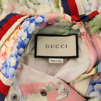 Gucci Sherry Line Ribbon Dress Sleeveless Knee Length Floral Pattern S Multicolo