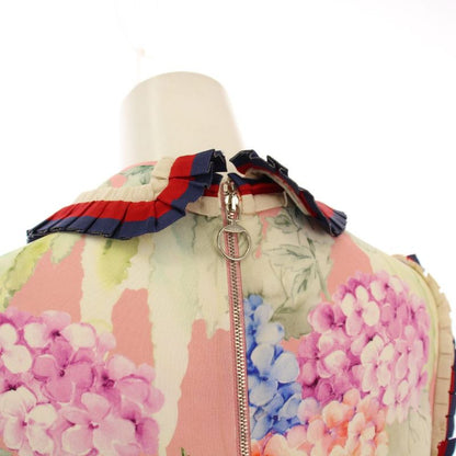 Gucci Sherry Line Ribbon Dress Sleeveless Knee Length Floral Pattern S Multicolo