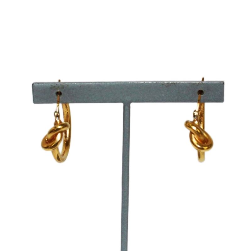 Celine Knot Small Hoop Earrings Gold Color KH