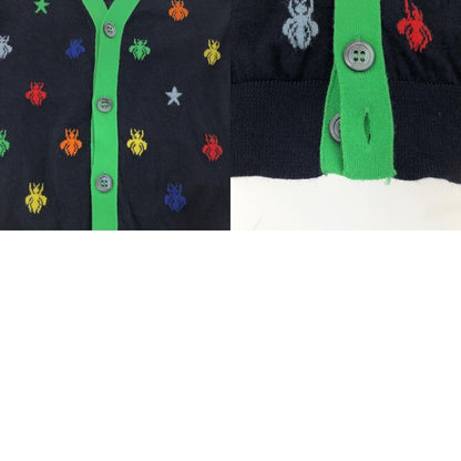 Gucci Bee Embroidery Size 5 Navy Multicolor Cotton Cardigan Kids 503969
