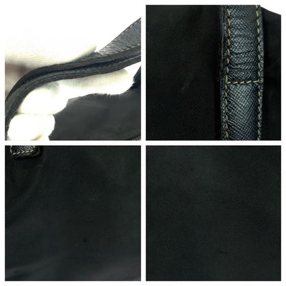 Prada Tessuto Triangle Logo Plate Black Silver Hardware Nylon Handbag Mini