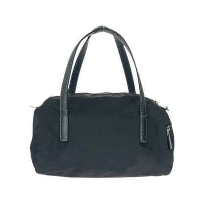 Prada Tessuto Triangle Logo Plate Black Silver Hardware Nylon Handbag Mini
