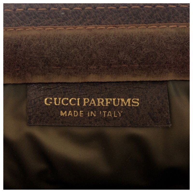Gucci Vintage Sherry Line Brown Beige GG Supreme Canvas Clutch Bag Second Bag