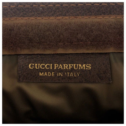 Gucci Vintage Sherry Line Brown Beige GG Supreme Canvas Clutch Bag Second Bag