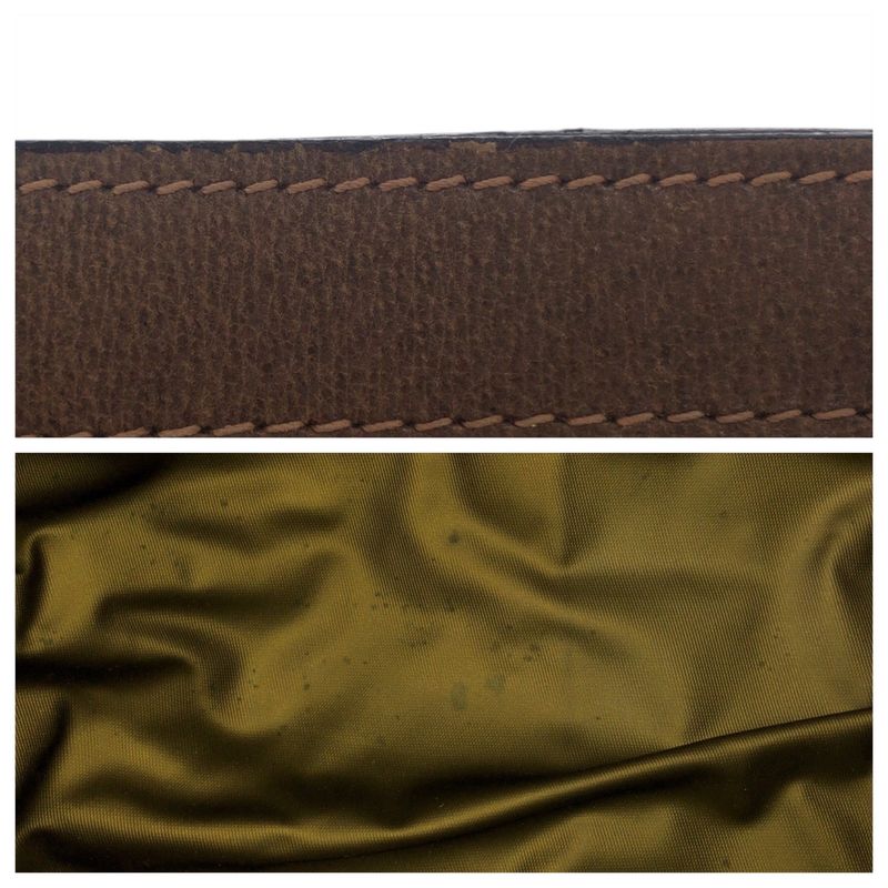 Gucci Vintage Sherry Line Brown Beige GG Supreme Canvas Clutch Bag Second Bag