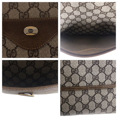 Gucci Vintage Sherry Line Beige Brown Gold Hardware Tote Bag Shoulder Bag