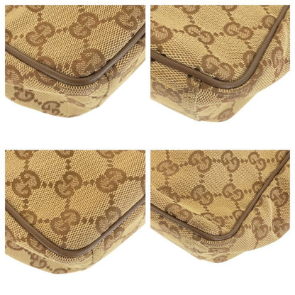 Gucci Beige Brown Silver Hardware GG Canvas Leather 018 1612 Shoulder Bag