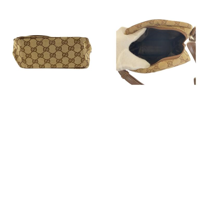 Gucci Beige Brown Silver Hardware GG Canvas Leather 018 1612 Shoulder Bag