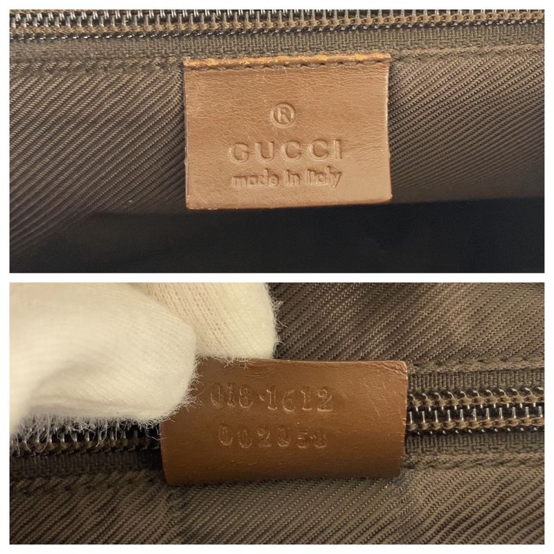 Gucci Beige Brown Silver Hardware GG Canvas Leather 018 1612 Shoulder Bag