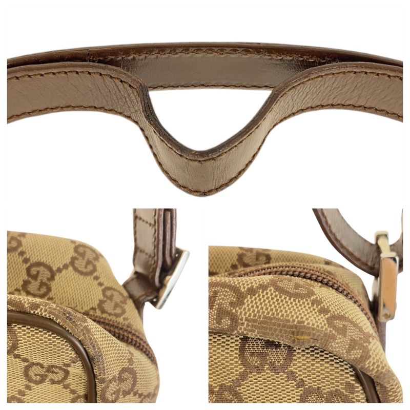 Gucci Beige Brown Silver Hardware GG Canvas Leather 018 1612 Shoulder Bag